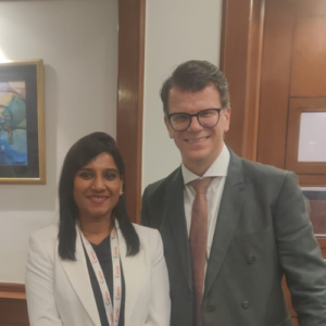 Dr.Rajeswari Murugesh with Dr.Karsten at a conference