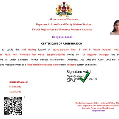 cellhealing certificate